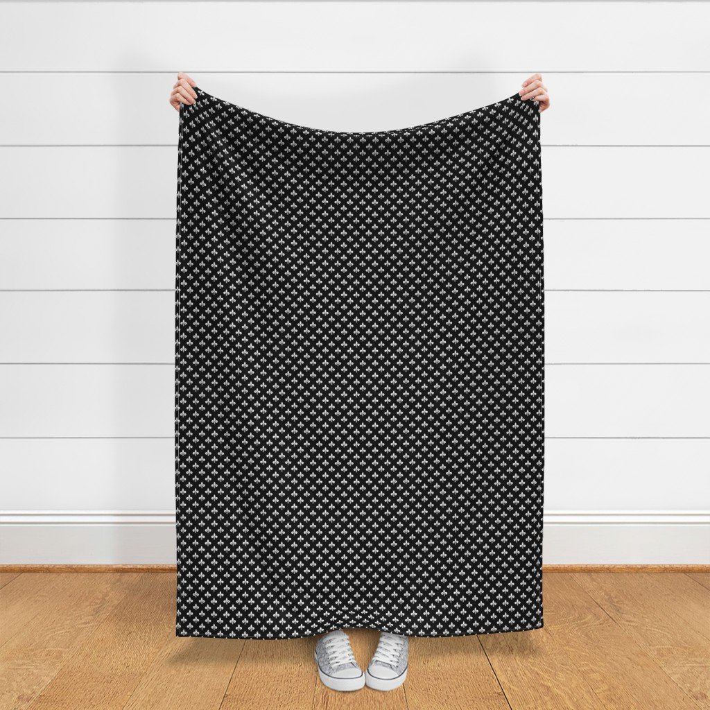 Small White French Fleur de Lis on Black Fabric french fleur de lis fabric