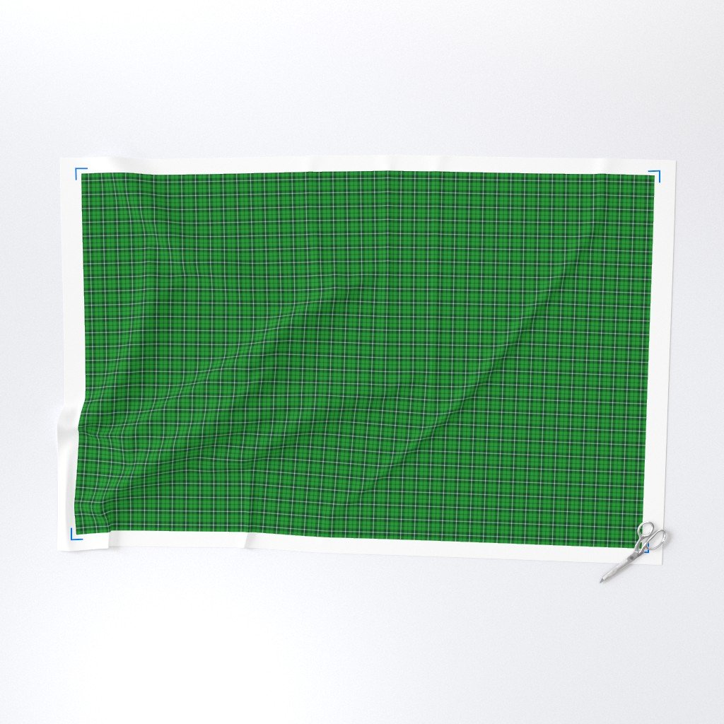 Small Bright Green and White St Patricks Day Irish Tartan Check Fabric day fabric