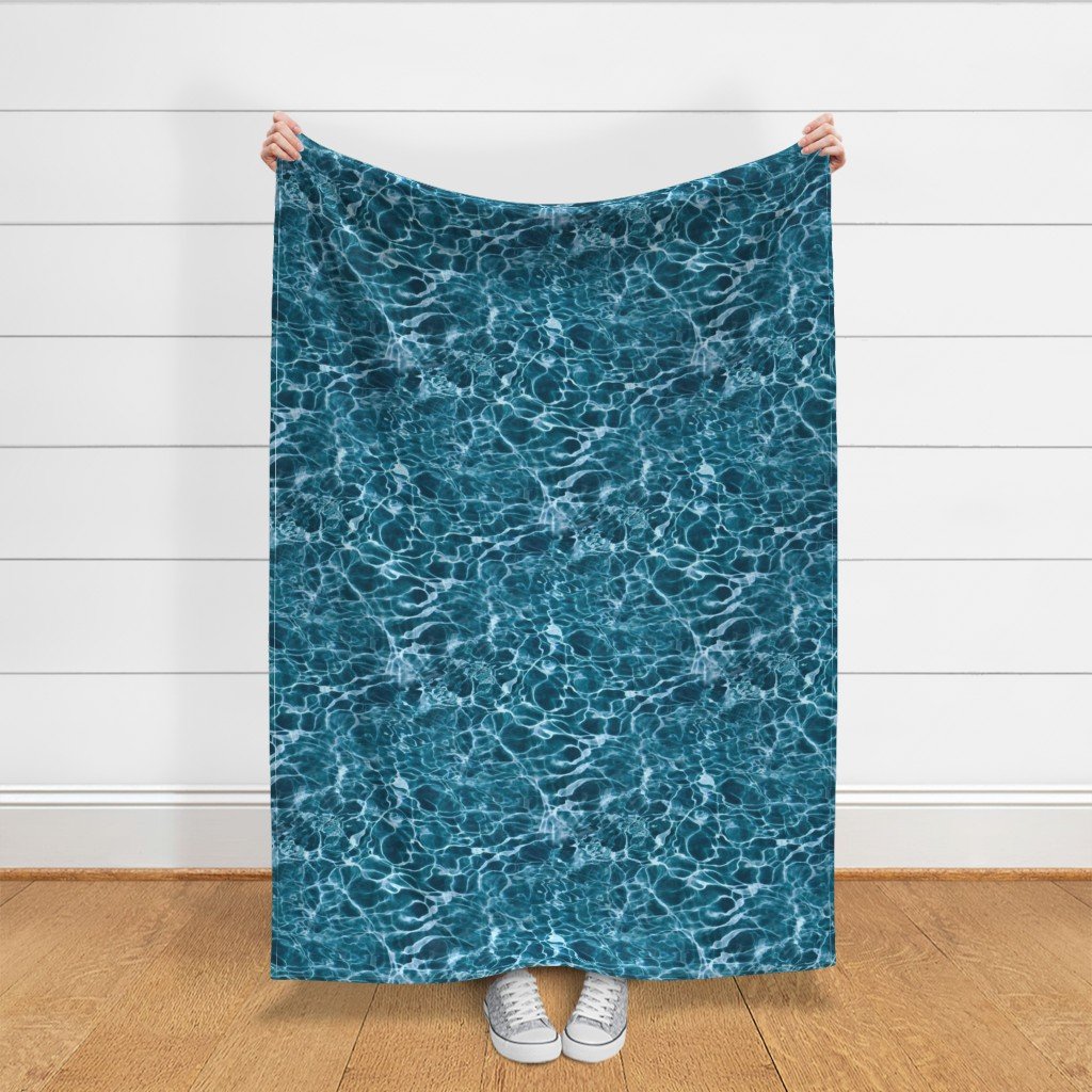 Teal Ripples in Wavy Water Fabric teal water fabric