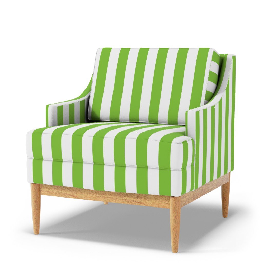 Lime and White 2 Inch Vertical Cabana Stripes Fabric lime and white fabric