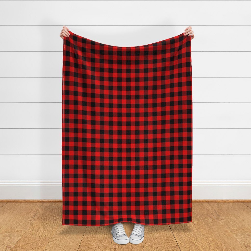 Red and Black Buffalo Check Gingham Plaid Fabric gingham check fabric