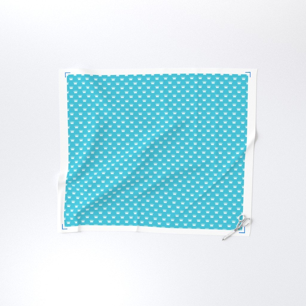 Mini Turquoise with Pale Grey Crowns Turquoise Fabric crowns fabric