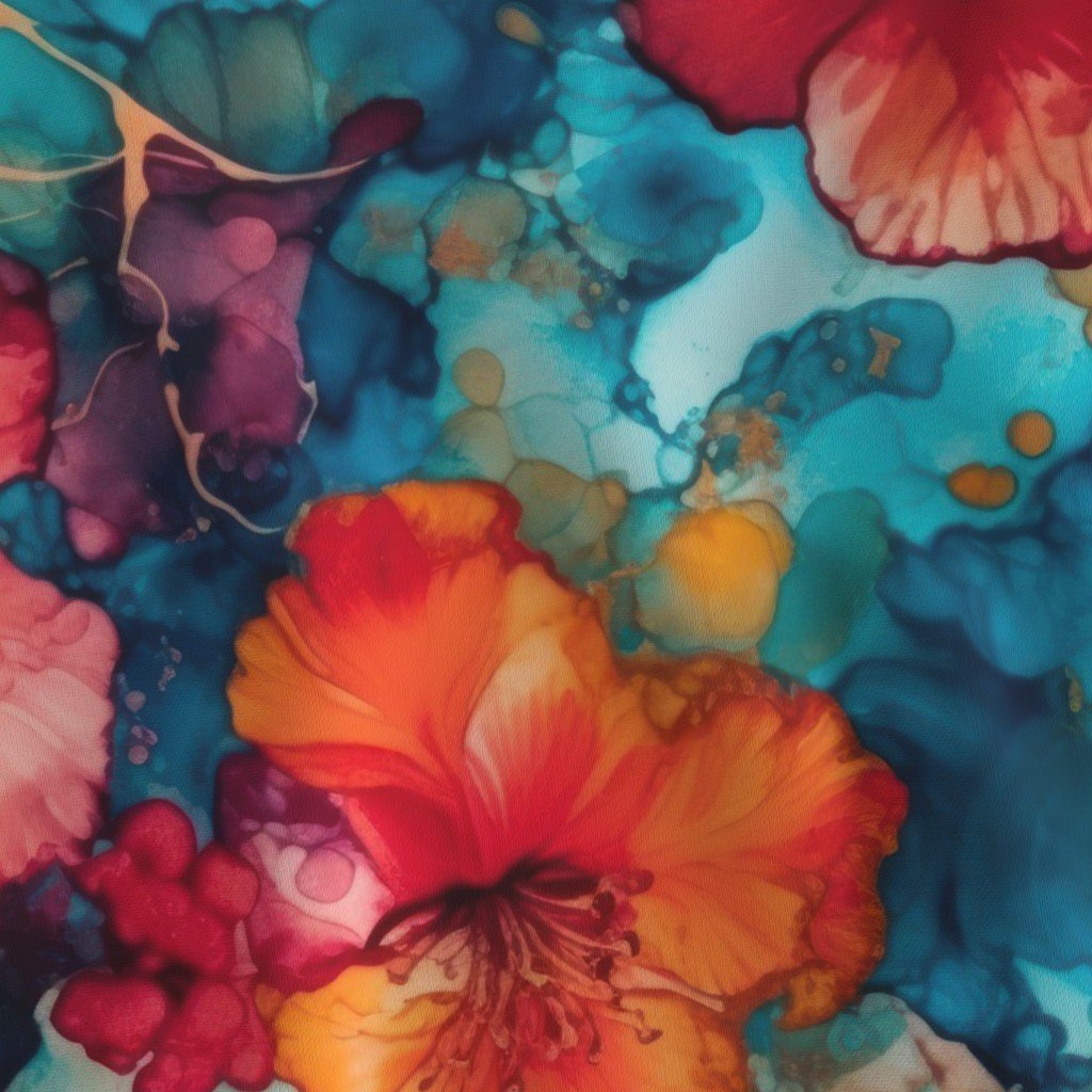 Hawaiian Alcohol Ink Fabric hawaiian pattern fabric