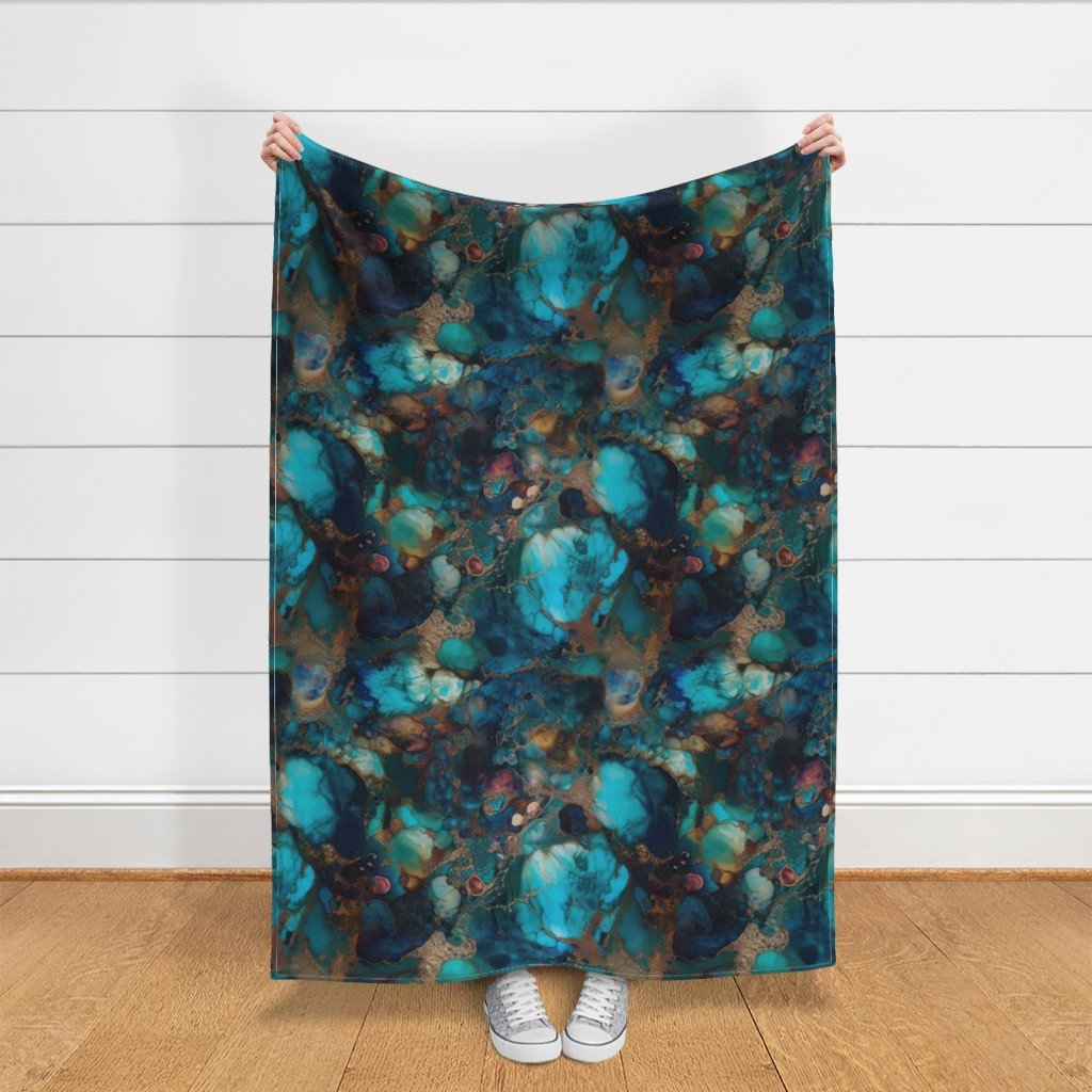 Opal Alcohol Ink 4 Fabric inky swirls fabric