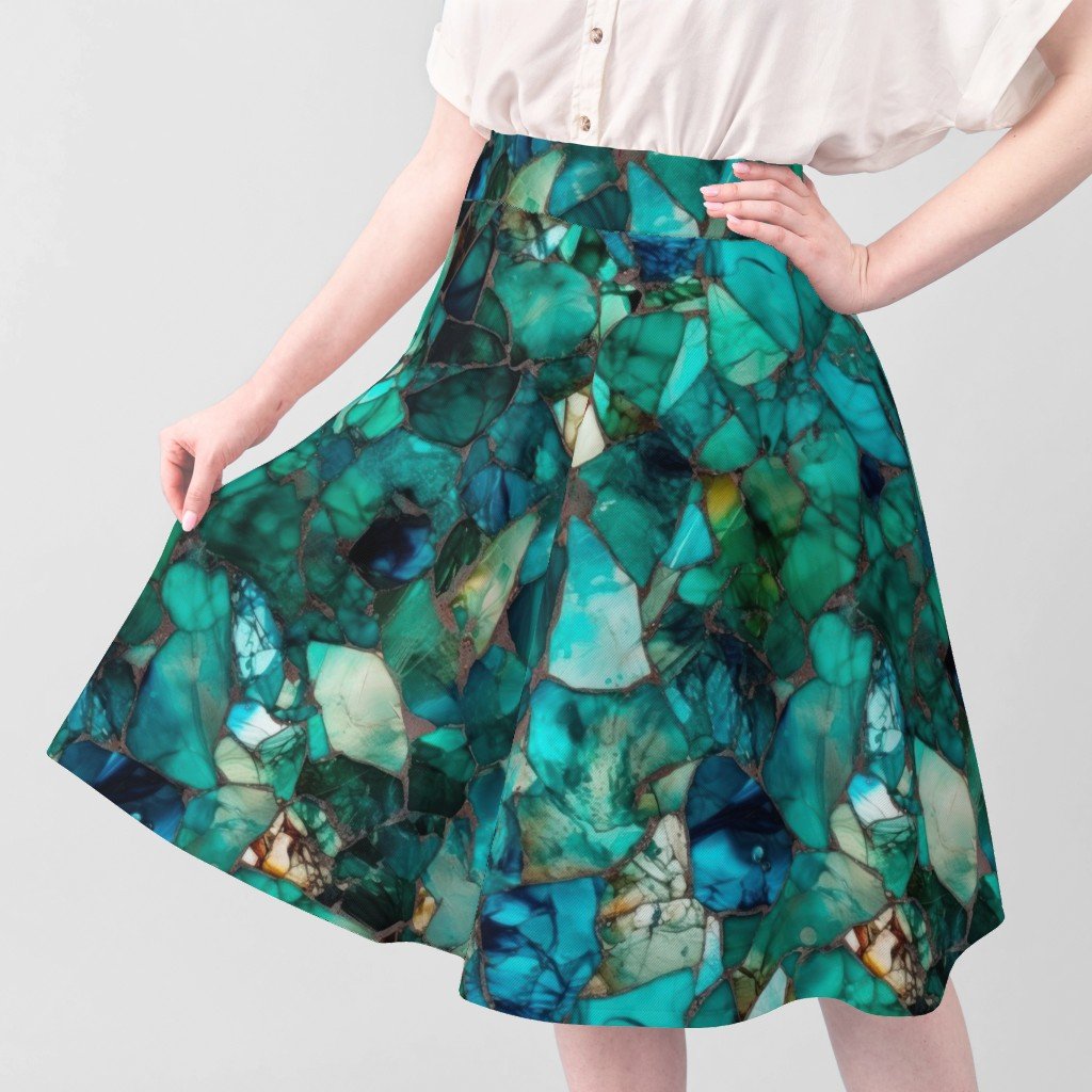 Green and Blue Seaglass 2 Fabric glass pieces fabric