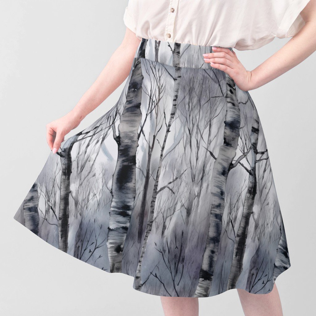 Endless Silver Birch Tree Dreamscape Trees in Misty Forest Fabric silver birch forest fabric