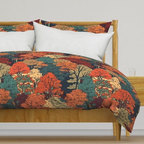 New England Endless Forest Fall Trees Home Styling Collection Home Styling Collection endless forest duvet cover design