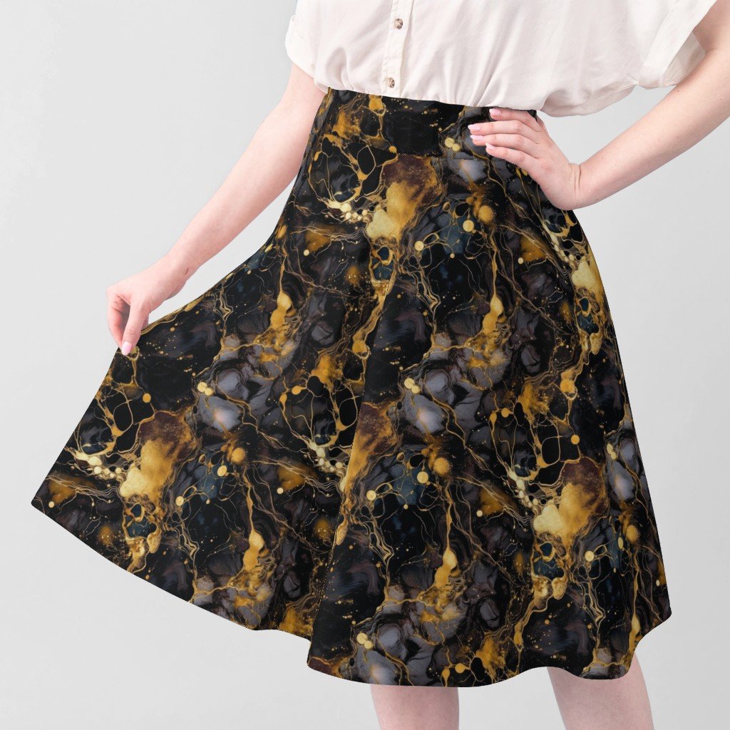 Small Black and Gold Alcohol Ink 2 Fabric black and gold fabric