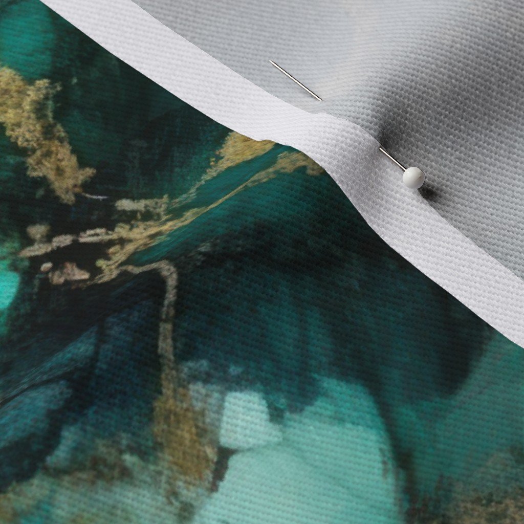 Small Jade and Gold Alcohol Ink 3 Fabric birthstone pattern fabric