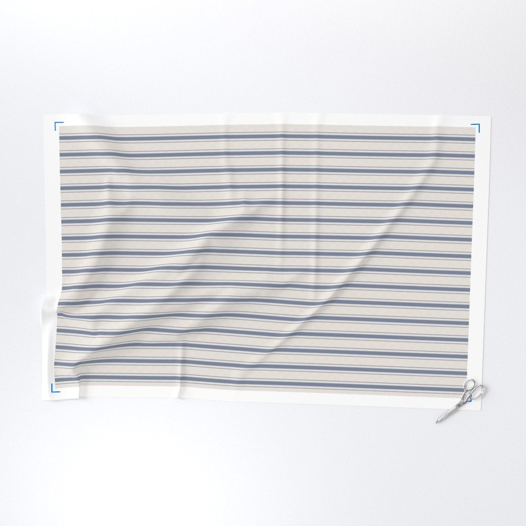 Narrow Horizontal Stressed Blue Denim Mattress Ticking Fabric blue stripe fabric