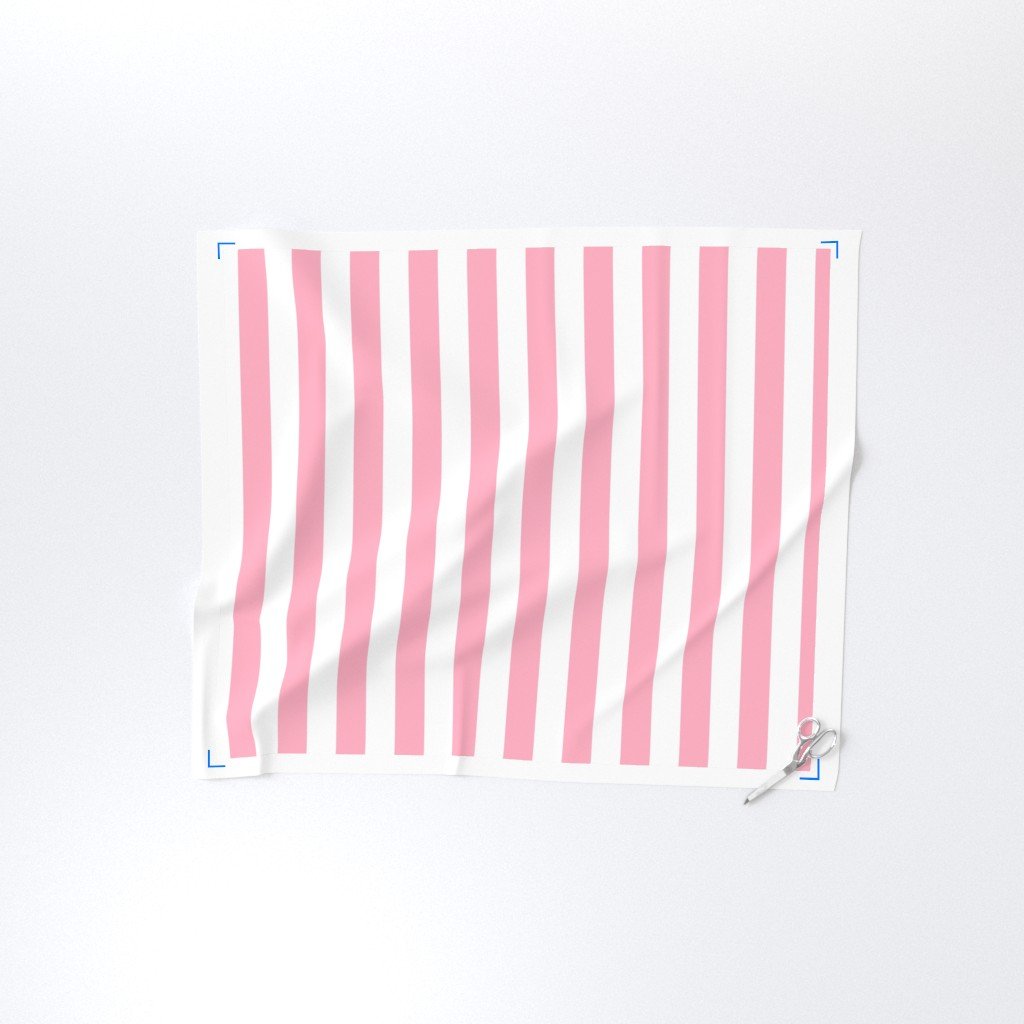 2 inch Wide Vertical Palm Beach Pink and White Cabana Stripes Fabric cabana stripes fabric