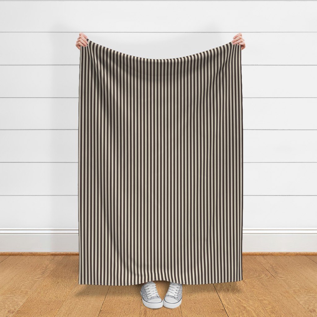 Half Inch Pencil Stripes Cream and Chocolate Fabric cream chocolate st fabric