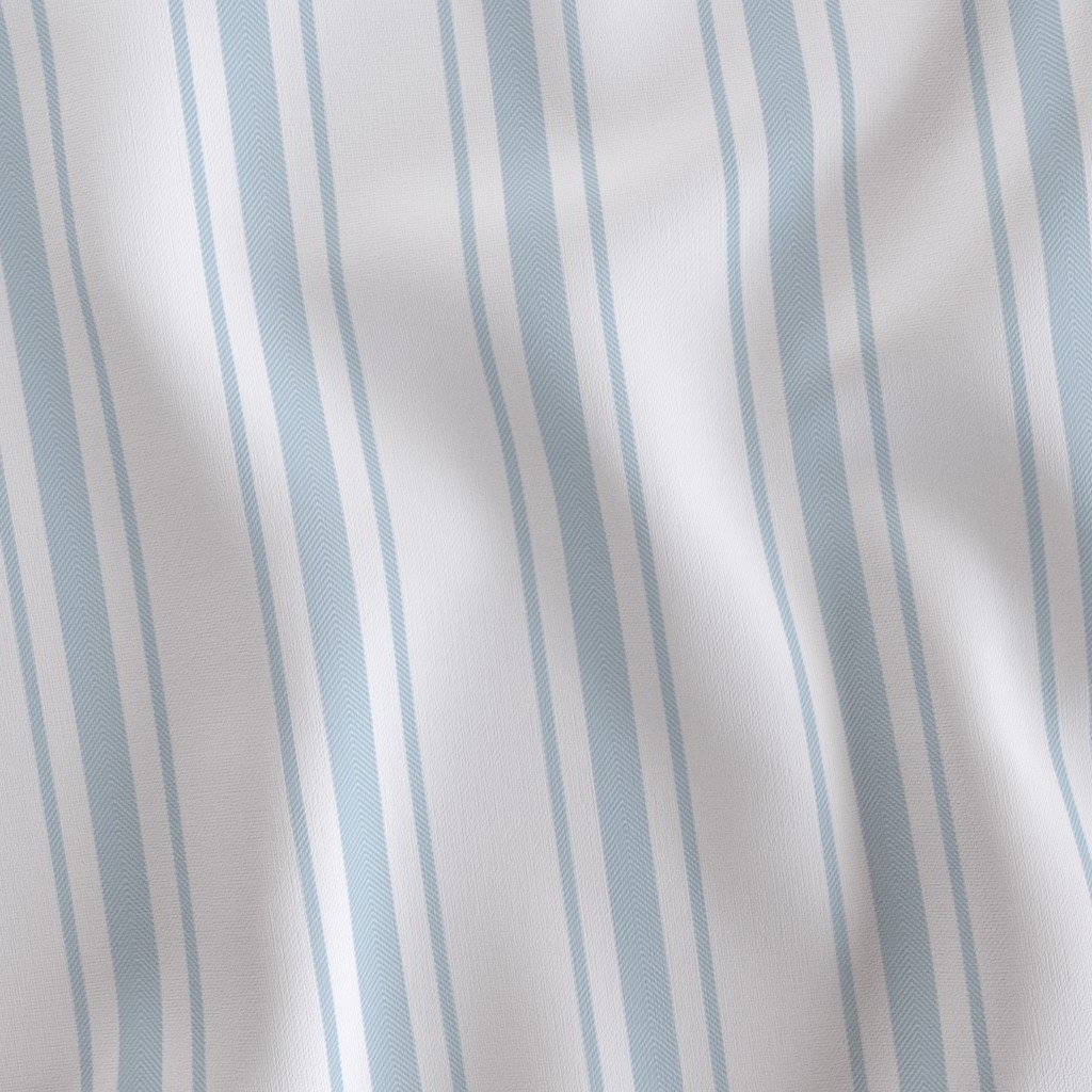 Sky Blue French Provincial Ticking Stripe on Off-White Fabric french stripes fabric