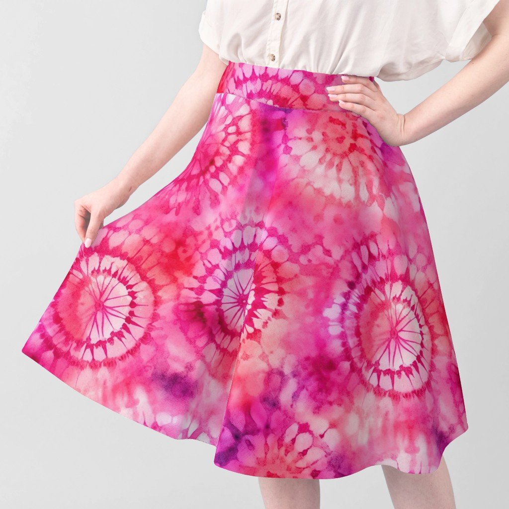 Jumbo Tie Dye Reddish Pink and Purple Circling Swirls Fabric indonesian batik fabric