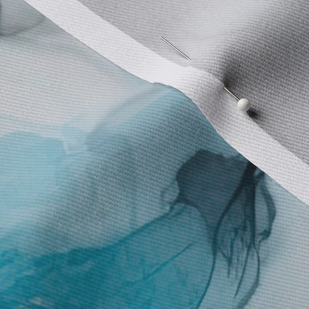 Dusk Blue Grey Alcohol Liquid Ink Swirls Fabric dusk grey fabric