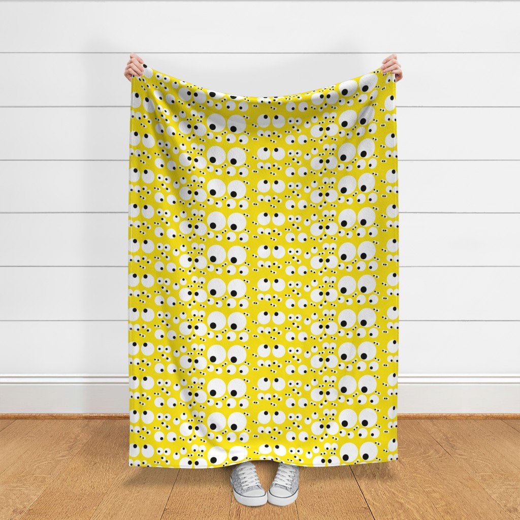 Googly Goo Goo Eyes on Neon Yellow Interior Collection Design Collection goo goo fabric