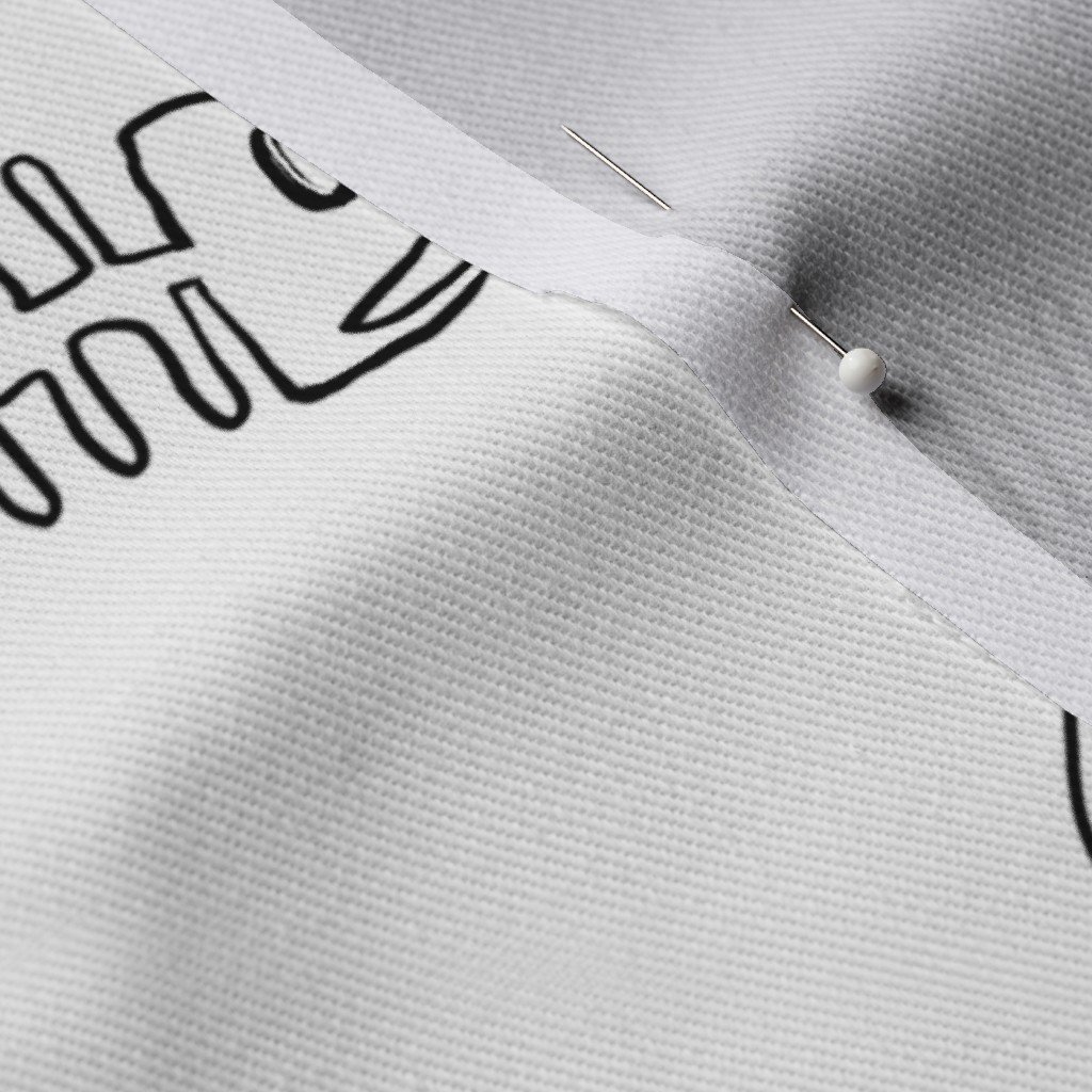 Alternating Black Edged Fish bones Skeletons Fabric black fishbones fabric
