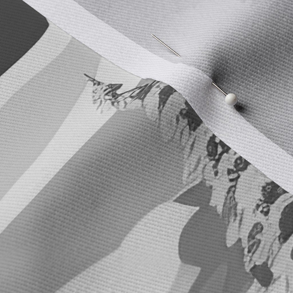 Small Montana Winter Cabins Montana with Evergreens in Grey Fabric montana ski slope fabric