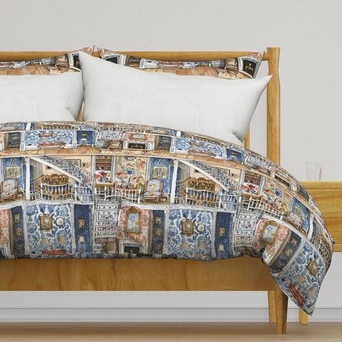 Victorian Dollshouse with Period Decor in Watercolor 2 Interior Collection Decor Collection dollhouse decor duvet cover design