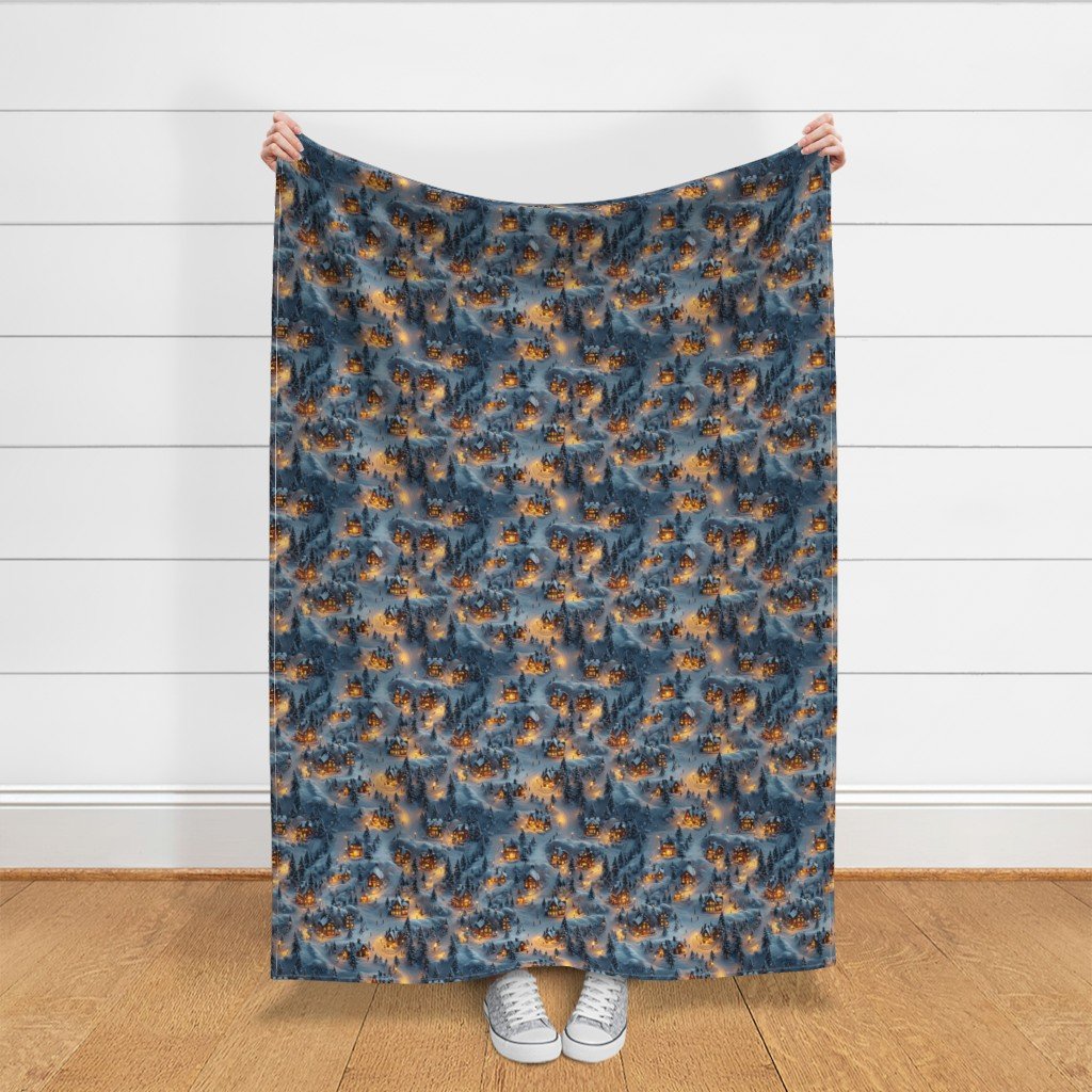 Night Before Christmas - Winters Whisper Fabric homes fabric