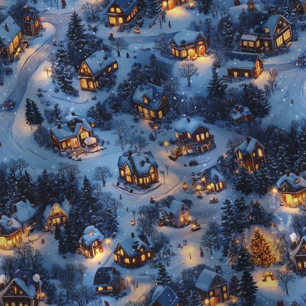 Snowy Twilight - Night Before Christmas Fabric festive fabric