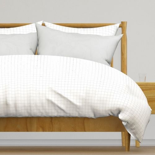 1 Inch Grid Line Pattern with Mid Grey Lines on White Home Decor Collection Home Styling Collection mid grey duvet cover design