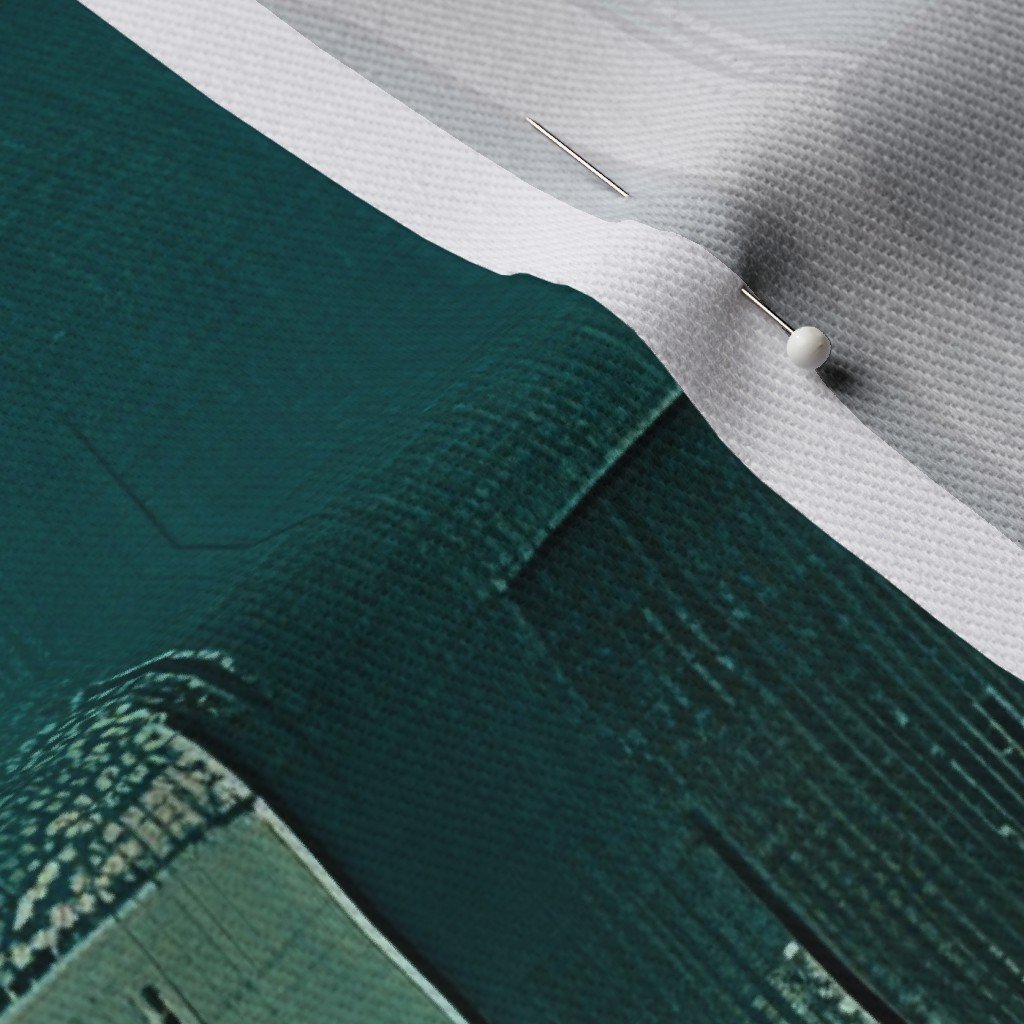 Large Abstract Earthy Brushstroke Blocks in Teal and Soft Peach Fabric brushstroke fabric