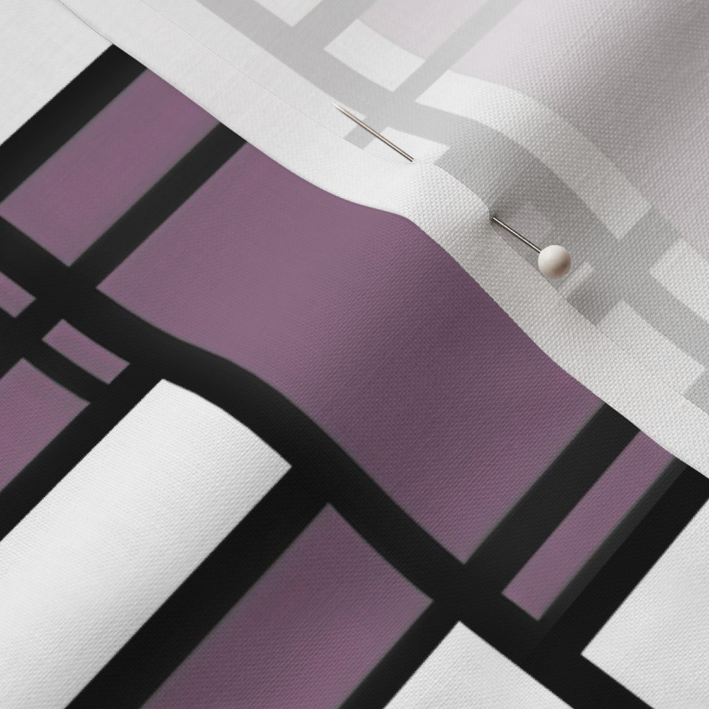 Mauve Modernist City Blocks Geometric Pattern Fabric bold print fabric