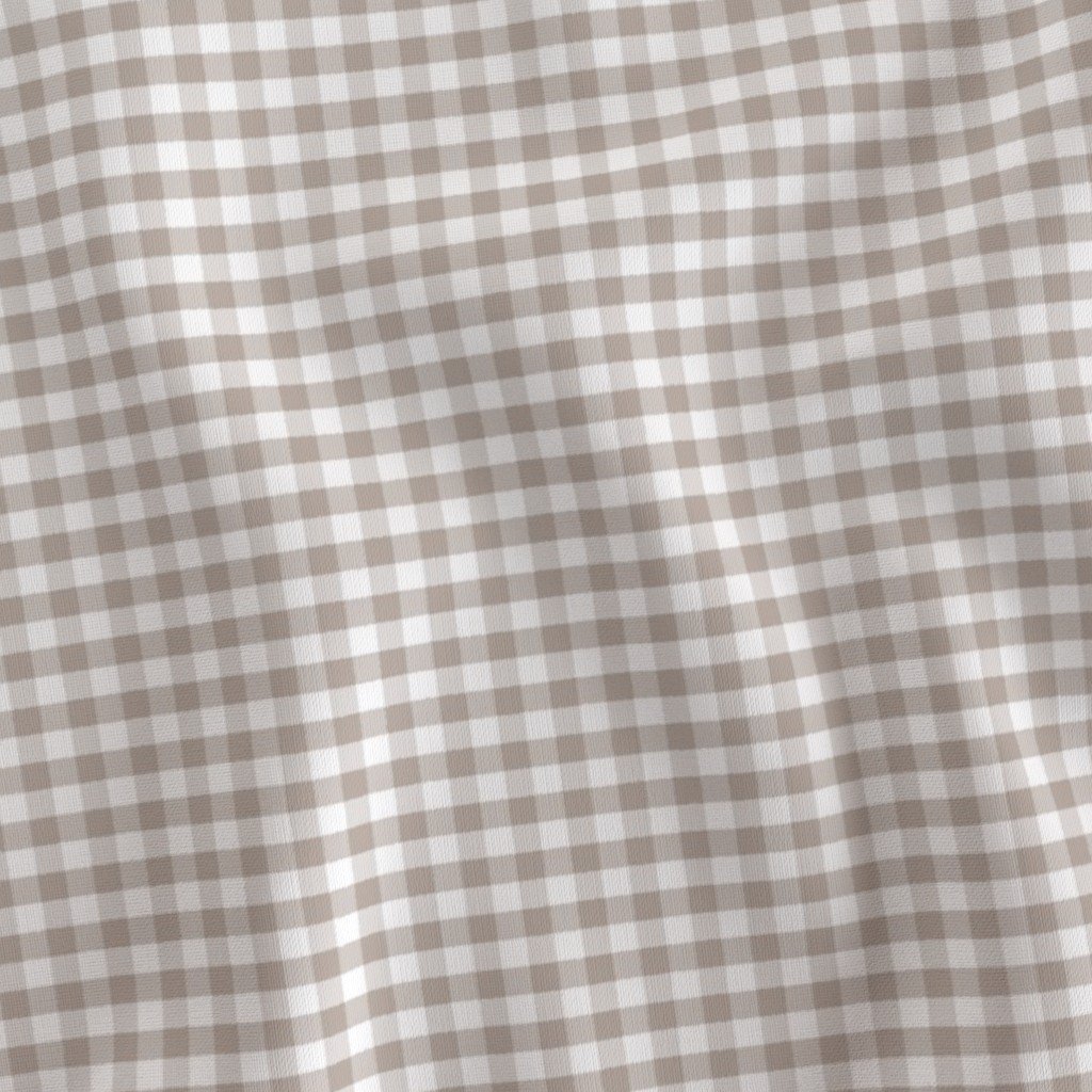 Misty Taupe Gingham Check Plaid Pattern Fabric checkered fabric