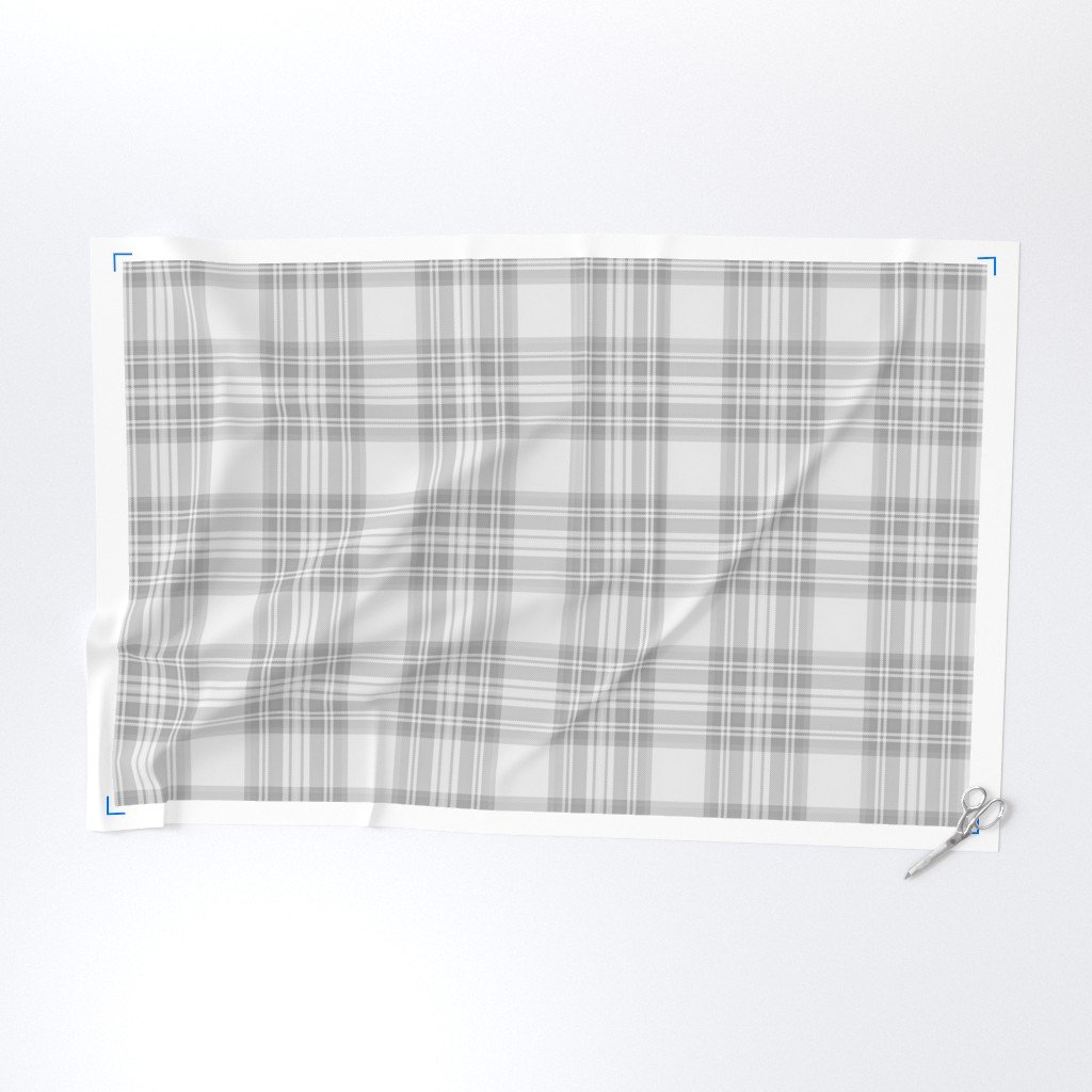 Ash Grey Cool Large Traditional Tartan Plaid Pattern Fabric ash fabric