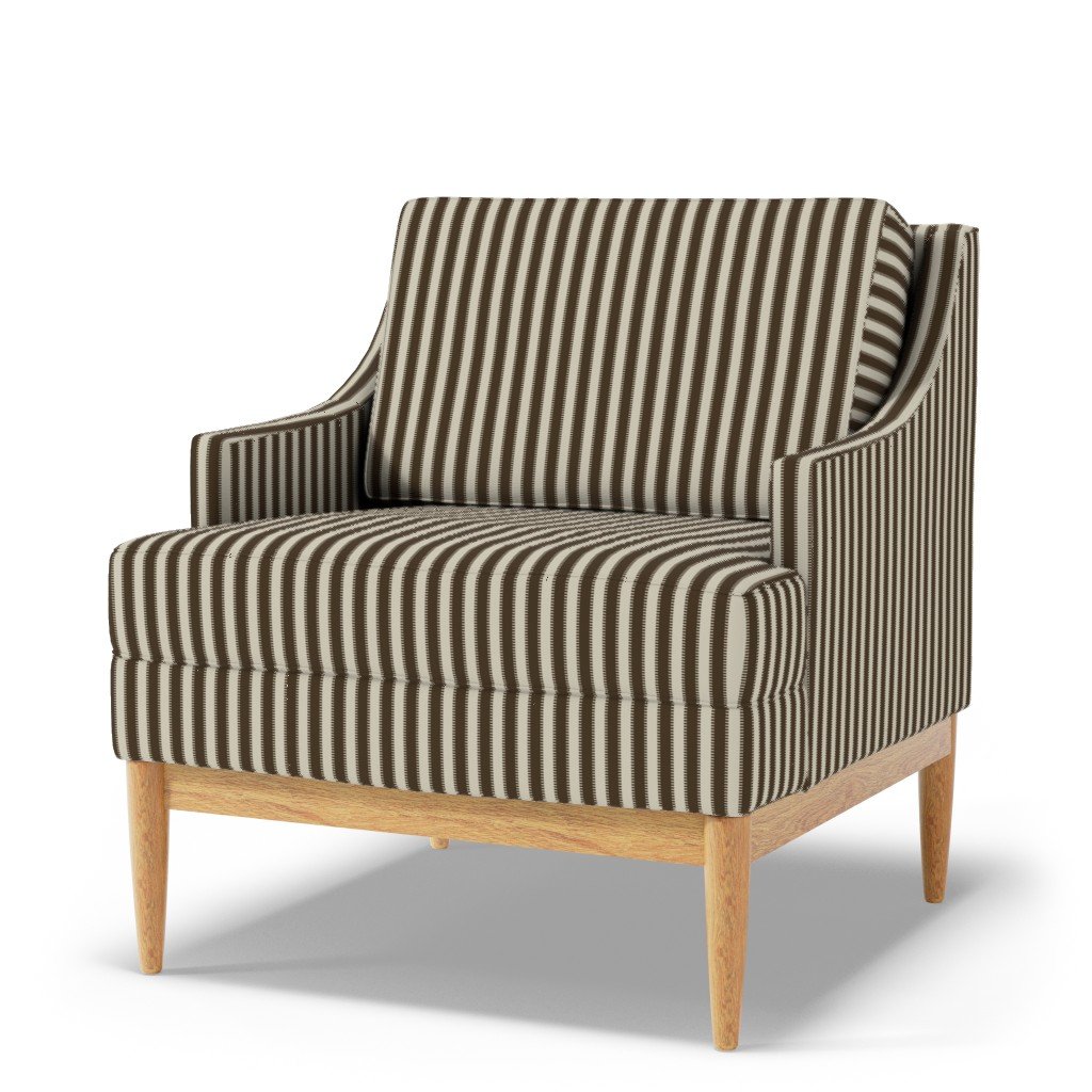 Serrated Rockpool Brown Small Stripe on Cream Fabric rockpool brown fabric