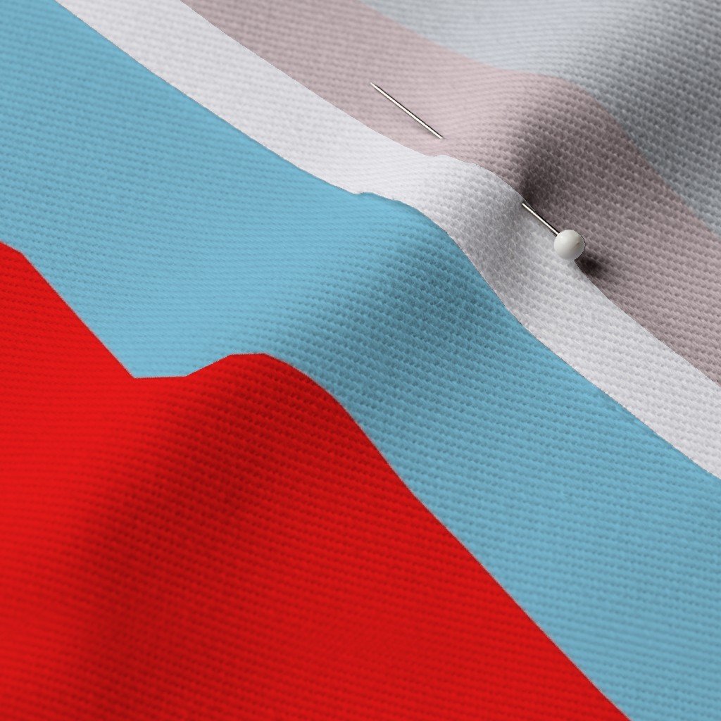 Bold Coastal Classic Red and Sky Blue Cabana Tent Stripe Fabric bright fabric