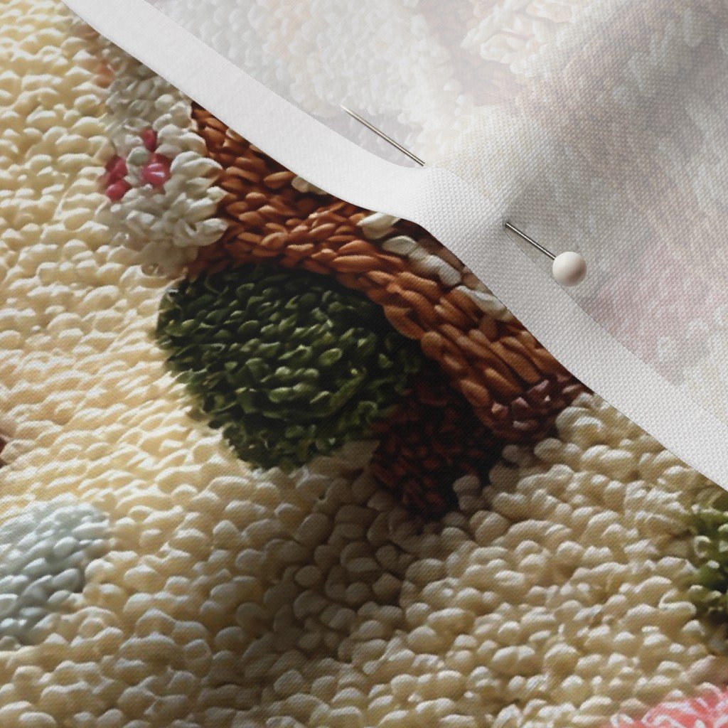 Caramel Cocoa Crocheted Candy Land Village Fabric cocoa fabric