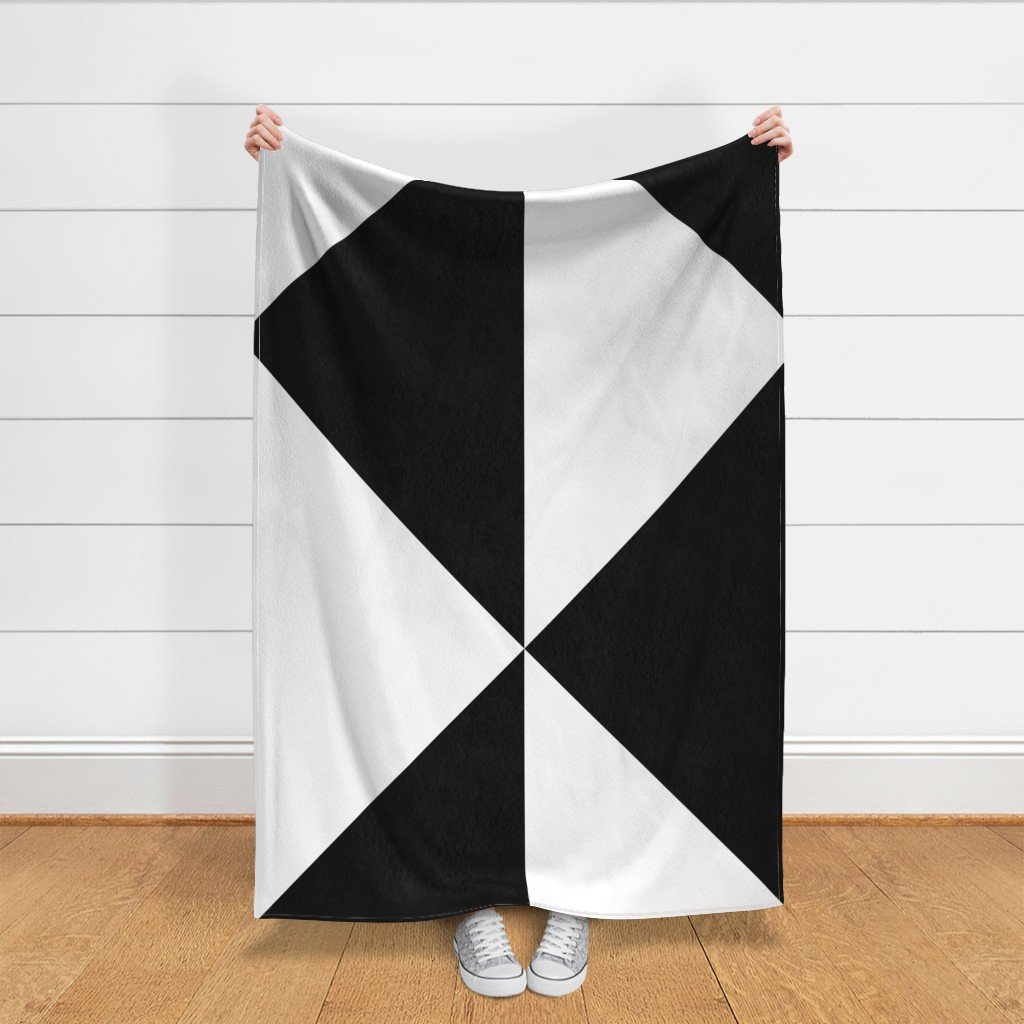 Bold Black and White Oversized Geometric Diamond Fabric lifestyle view