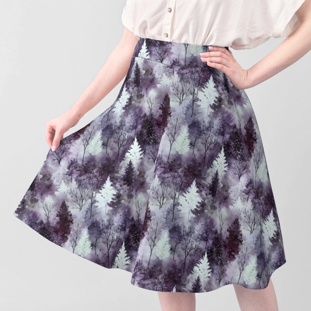 Small Endless Winter Tree Dreamscape Trees in Soft Plum Misty Forest Fabric botanical fabric