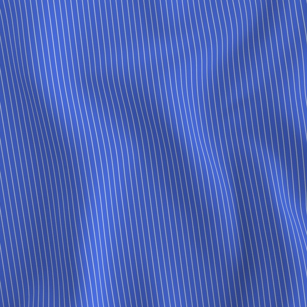Classic White Pinstripe on Royal Blue Office Stripe Pattern Fabric wall street fabric