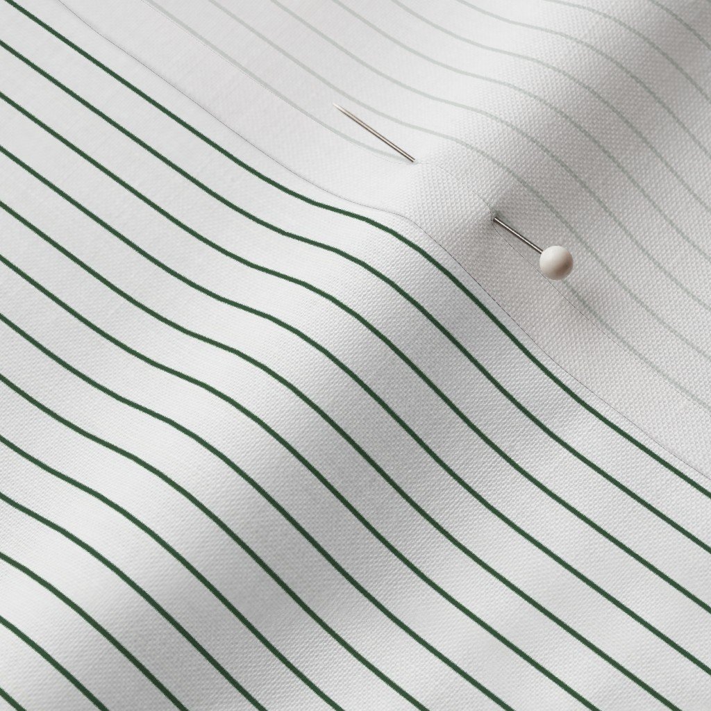 Classic Hunter Green Pinstripe on White Office Stripe Pattern Fabric office fabric fabric