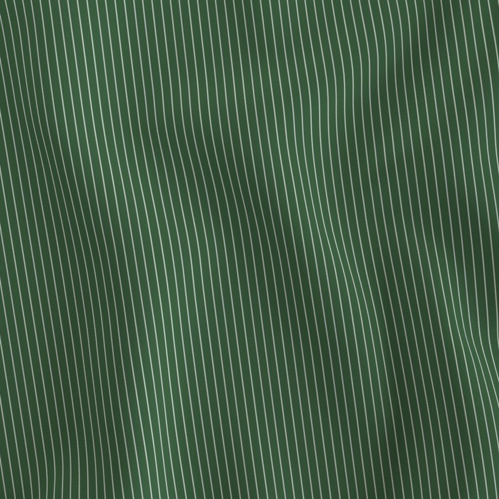 Classic White Pinstripe on Hunter Green Office Stripe Pattern Fabric office fabric fabric