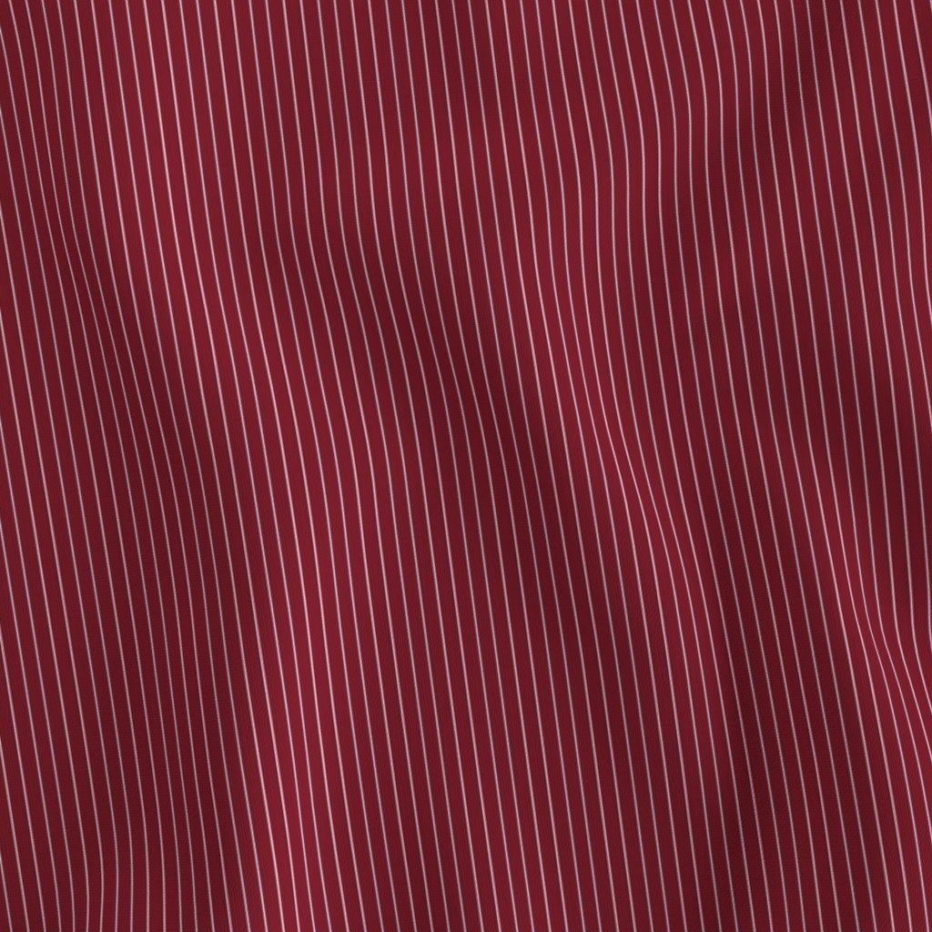 Classic White Pinstripe on Burgundy Office Stripe Pattern Fabric red and white fabric