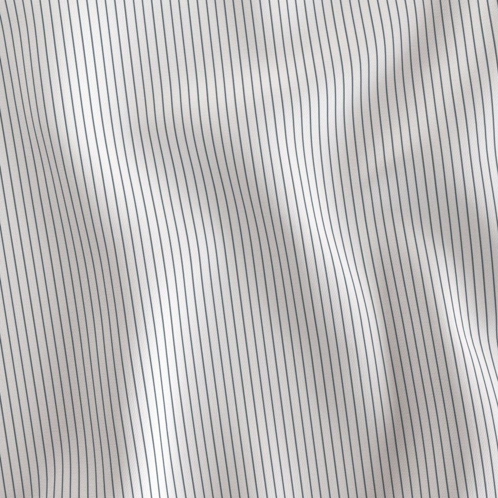 Classic Charcoal Gray Pinstripe on White Office Stripe Pattern Fabric office fabric fabric
