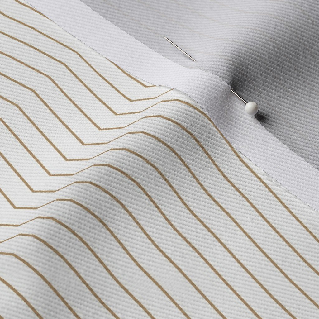 Classic Camel Tan Pinstripe on White Office Stripe Pattern Fabric tan and white fabric