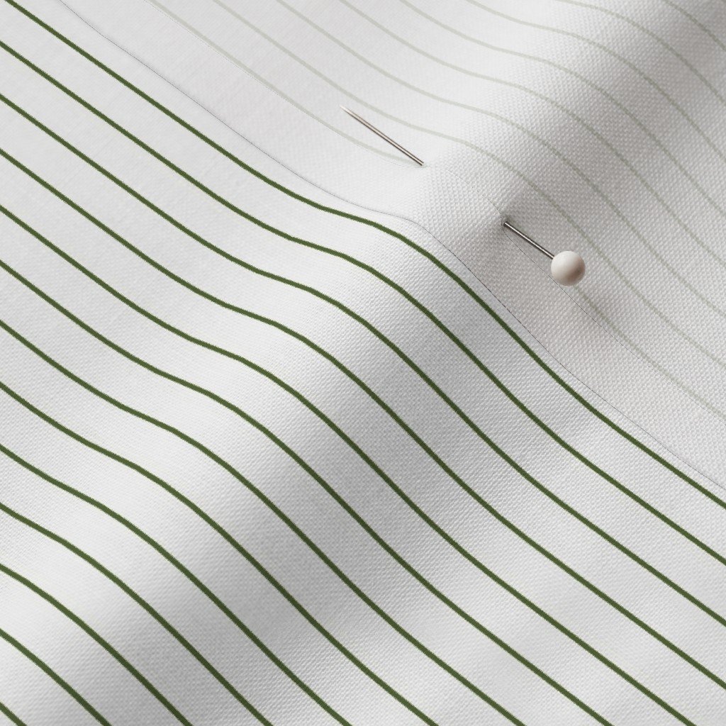 Classic Olive Green Pinstripe on White Office Stripe Pattern Fabric office fabric fabric