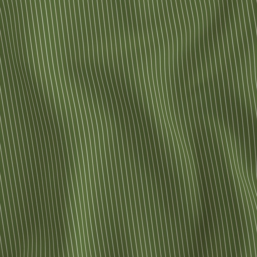 Classic White Pinstripe on Olive Green Office Stripe Pattern Fabric office fabric fabric