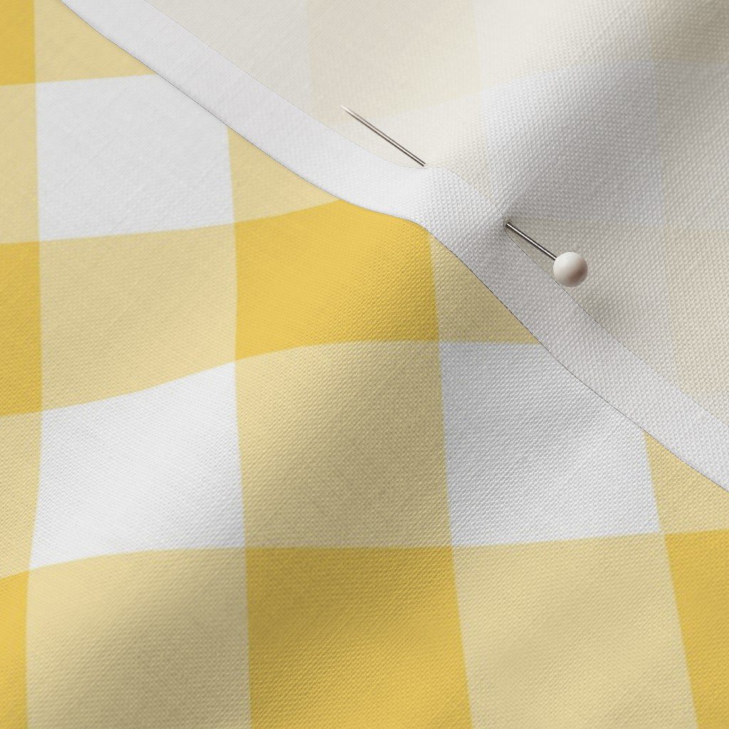 Lemon Yellow Gingham Check Plaid Fabric cottagecore fabric