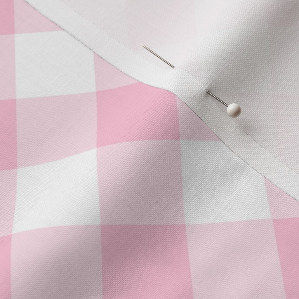 Baby Pink Gingham Check Plaid Fabric cottagecore fabric