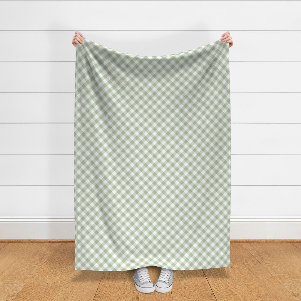Sage Green Gingham Check Plaid Fabric farmhouse fabric
