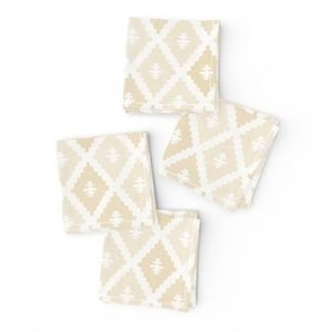 Small Sun Faded Mediterranean Diamond Pattern in Golden Sand Beige Design Collection Home Decor Collection sandy gold napkins design