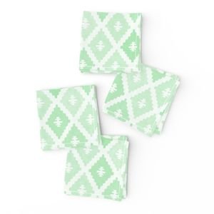 Small Sun Faded Mediterranean Diamond Pattern in Seafoam Mint Green Design Collection Interior Collection seafoam aqua napkins design