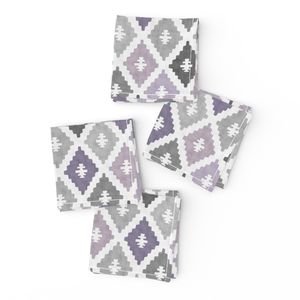 Small Sun Faded Mediterranean Diamond Pattern in Smoky Lavender Slate Decor Collection Home Styling Collection faded violet napkins design