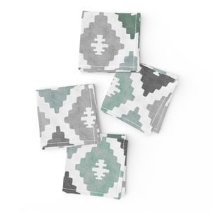 Large Weathered Seafoam Diamond Pattern in Charcoal Gray Decor Collection Home Decor Collection cool tone napkins design